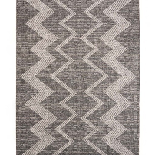 Buitenkleed zig zag Sunny - grijs - overzicht boven