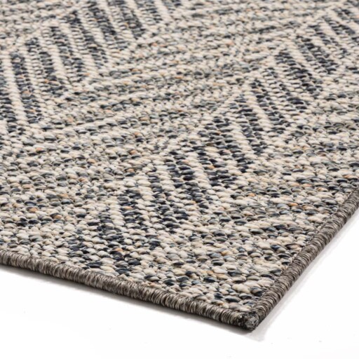 Buitenkleed Ravine - blauwgrijs/crème - close up hoek, thumbnail