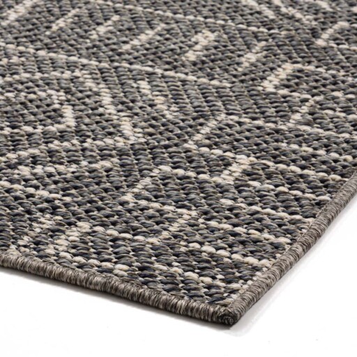 Buitenkleed Aztec Dreams - donkergrijs - close up hoek, thumbnail