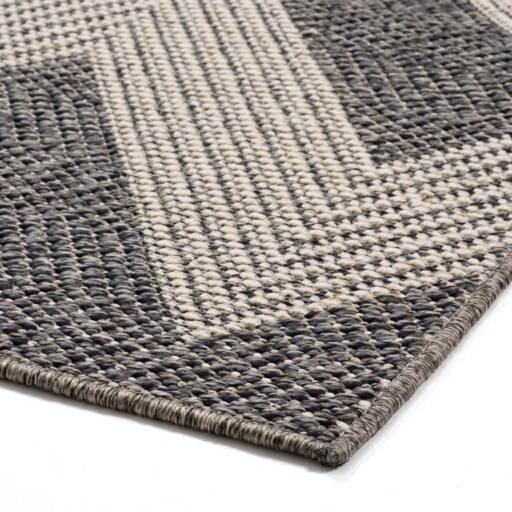 Buitenkleed zig zag Sunny - donkergrijs - close up hoek, thumbnail