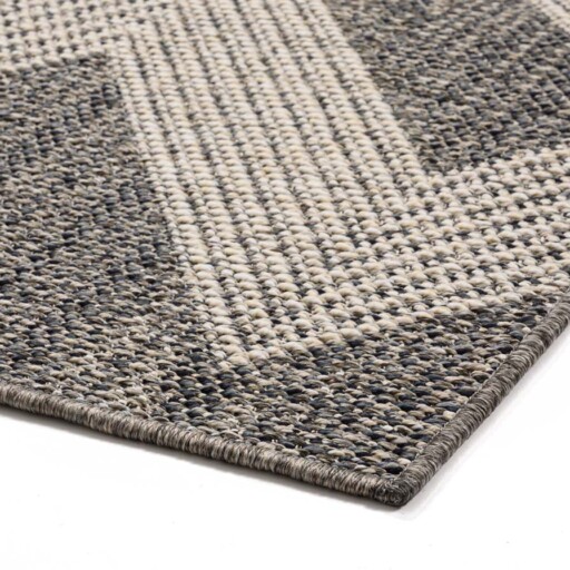 Buitenkleed zig zag Sunny - grijs - close up hoek, thumbnail