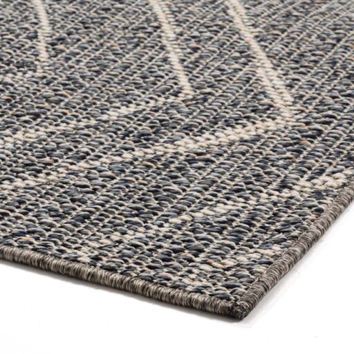 Buitenkleed zig zag Summer - blauwgrijs - close up hoek, thumbnail