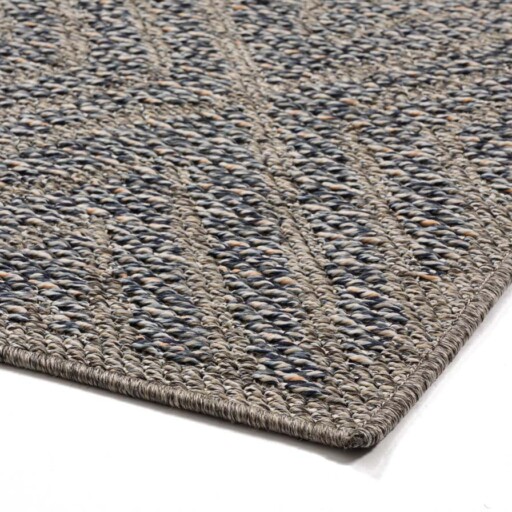 Buitenkleed ruiten Alpo - blauw/zilver - close up hoek