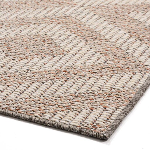 Buitenkleed ruiten Kjeld - oudroze/crème - close up hoek, thumbnail