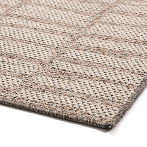 Buitenkleed Bricks - oudroze/crème - close up hoek, thumbnail