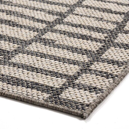 Buitenkleed Bricks - grijs/crème - close up hoek, thumbnail