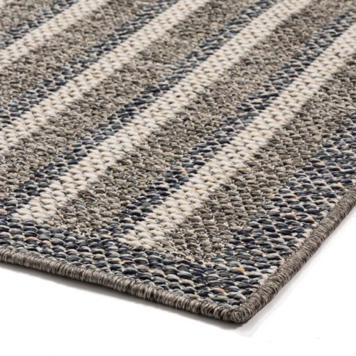 Buitenkleed blokken Urban - blauw/grijs - close up hoek, thumbnail