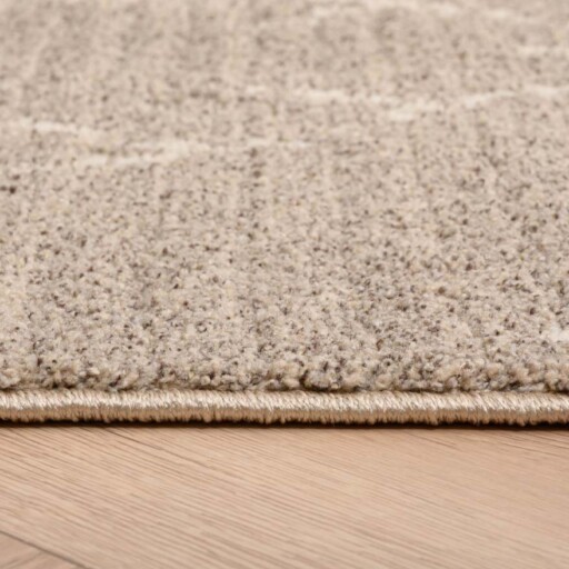 Berber vloerkleed Beni Ouarain Sufian - lichtgrijs/crème - close up zijkant, thumbnail