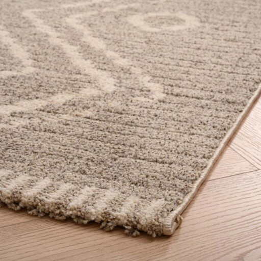 Berber vloerkleed Beni Ouarain Bahij - lichtgrijs - close up hoek, thumbnail