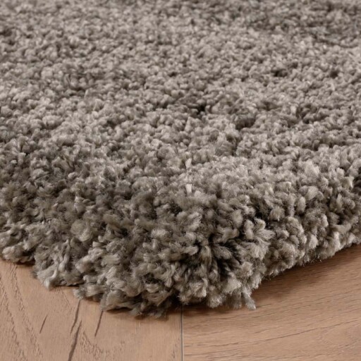 Hoogpolig vloerkleed shaggy Grand effen - lichtgrijs - close up hoek, thumbnail