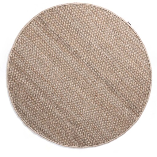Rond wollen vloerkleed Lett - beige - overzicht boven