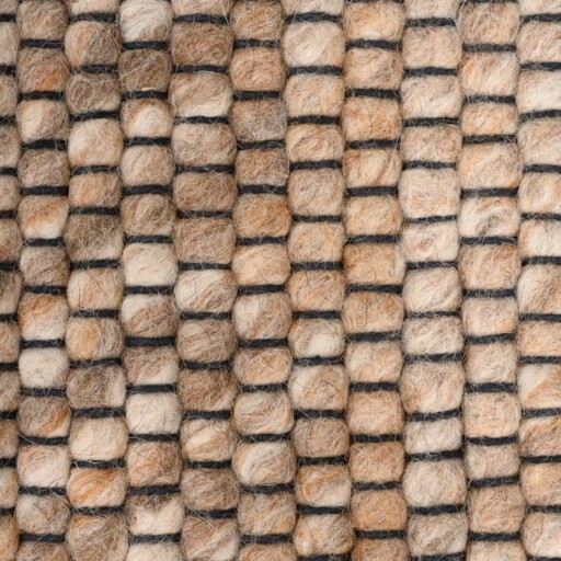 Rond wollen vloerkleed Lett - beige - close up materiaal, thumbnail