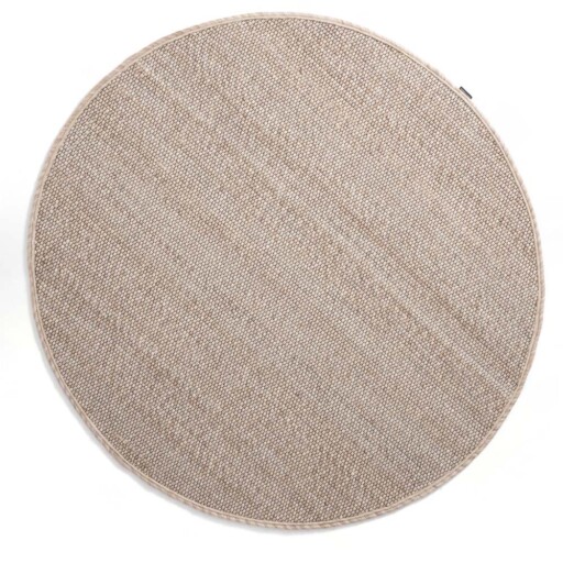 Rond wollen vloerkleed Lett - beige/crème - overzicht boven