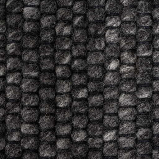 Rond wollen vloerkleed Lett - donkergrijs - close up materiaal, thumbnail