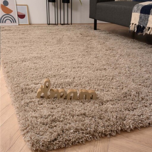 Hoogpolig vloerkleed - Cozy Shaggy - beige - sfeer