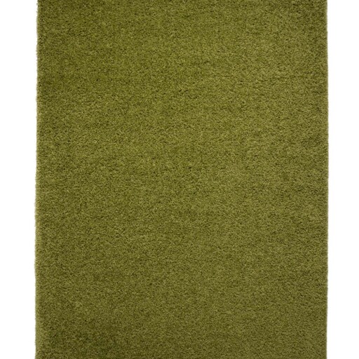 Hoogpolig vloerkleed shaggy Trend effen - groen - overzicht boven