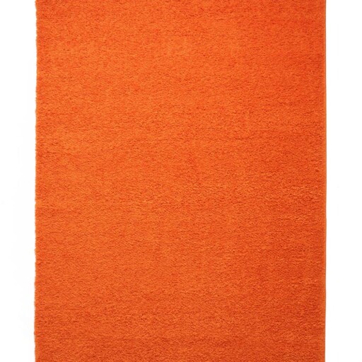 Hoogpolig vloerkleed shaggy Trend effen - oranje - overzicht boven