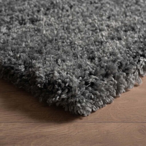 Hoogpolig vloerkleed - Cozy Shaggy - grijs - close up hoek, thumbnail