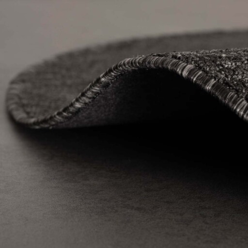 Rond vloerkleed Lush - antraciet - close up vouw, thumbnail