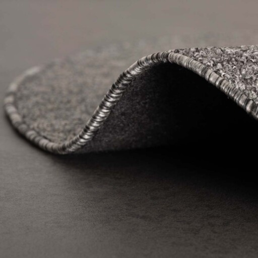 Rond vloerkleed Lush - grijs - close up vouw, thumbnail