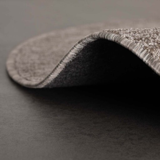 Rond vloerkleed Lush - taupe/lichtgrijs - close up vouw, thumbnail