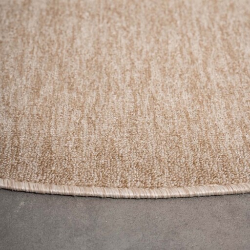 Rond vloerkleed Lush - beige - close up zijkant, thumbnail