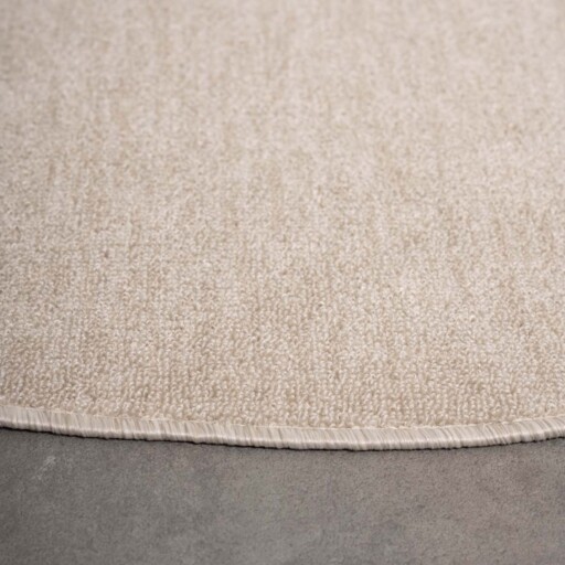 Rond vloerkleed Lush - crème - close up zijkant, thumbnail