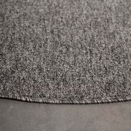 Rond vloerkleed Lush - grijs - close up zijkant, thumbnail