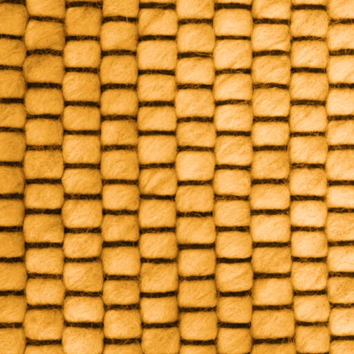 Rond wollen vloerkleed Lett - okergeel - close up