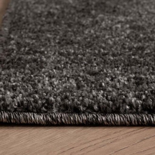 Vierkant vloerkleed Fine - grijs - close up hoek, thumbnail