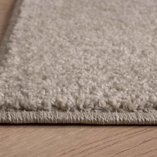 Vierkant vloerkleed Fine - ivoor - close up hoek, thumbnail