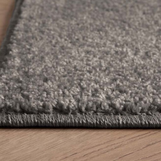 Vierkant vloerkleed Fine - lichtgrijs - close up hoek, thumbnail