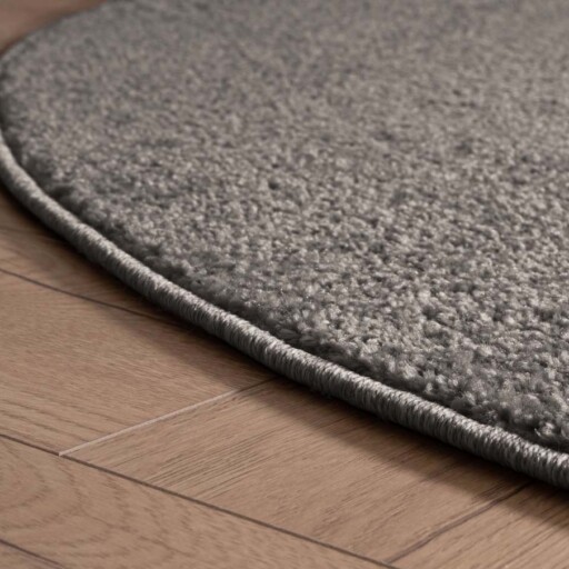 Rond vloerkleed Fine - lichtgrijs - close up zijkant, thumbnail