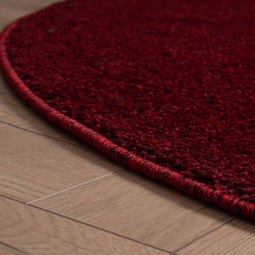 Rond vloerkleed Fine - rood - close up zijkant, thumbnail