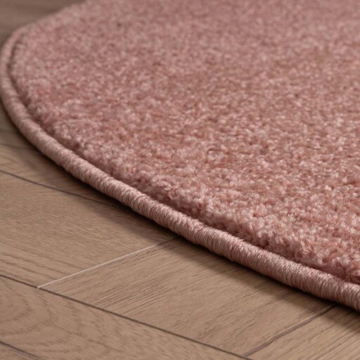 Rond vloerkleed Fine - roze - close up zijkant, thumbnail