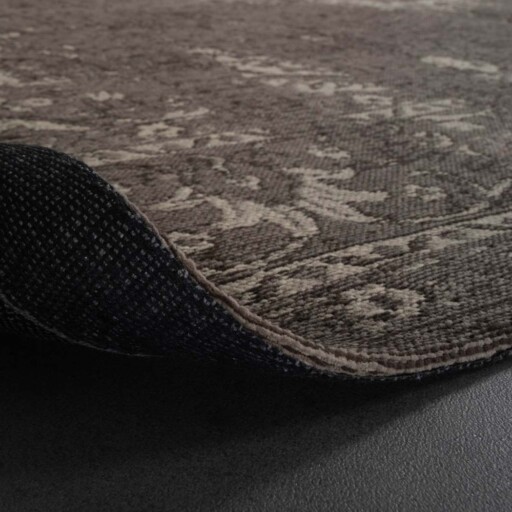 Vintage vloerkleed Nomad - grijs/taupe - close up vouw, thumbnail