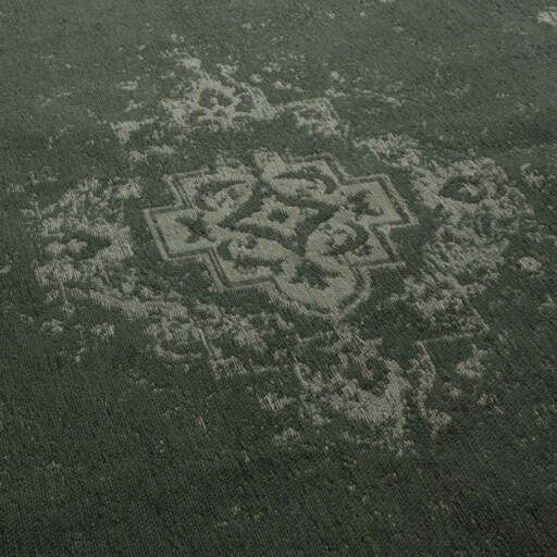 Vintage vloerkleed Nomad - groen - close up materiaal, thumbnail