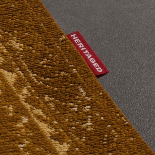 Vintage vloerkleed Nomad - okergeel - close up zijkant, thumbnail