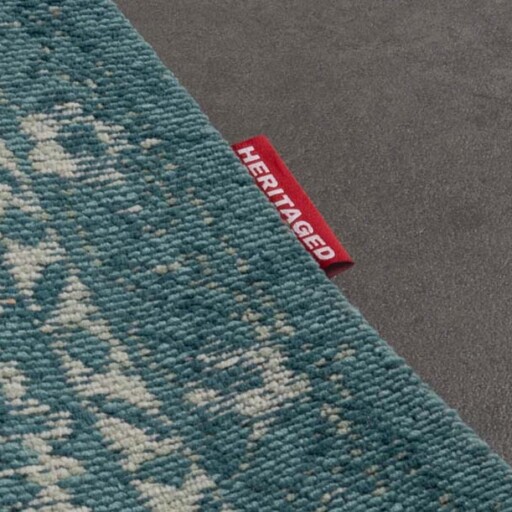 Vintage vloerkleed Nomad - grijs/blauw - close up zijkant, thumbnail