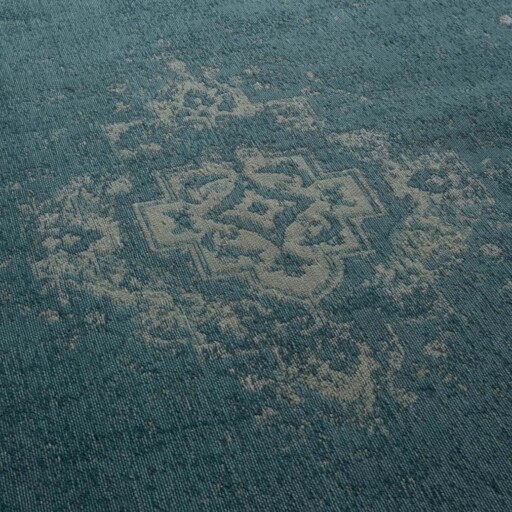 Vintage vloerkleed Nomad - grijs/blauw - close up materiaal, thumbnail