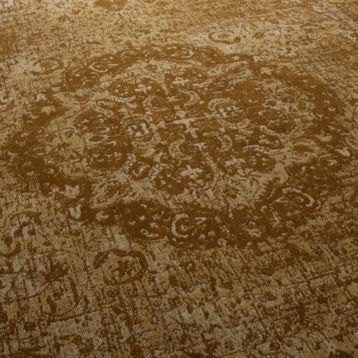 Vintage vloerkleed Traditions - okergeel - close up materiaal, thumbnail