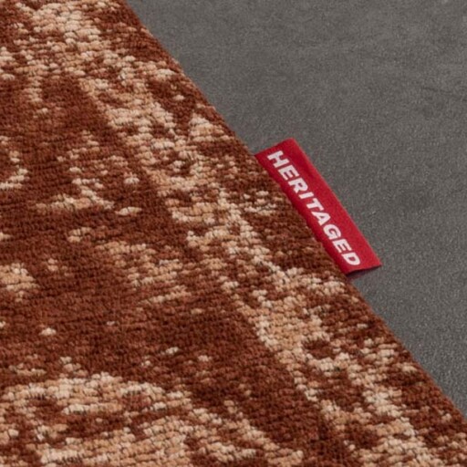 Vintage vloerkleed Traditions - roestbruin - close up zijkant, thumbnail