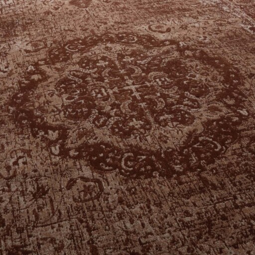 Vintage vloerkleed Traditions - roestbruin - close up materiaal, thumbnail