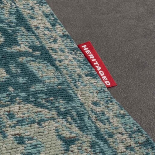 Vintage vloerkleed Traditions - grijs/blauw - close up zijkant, thumbnail