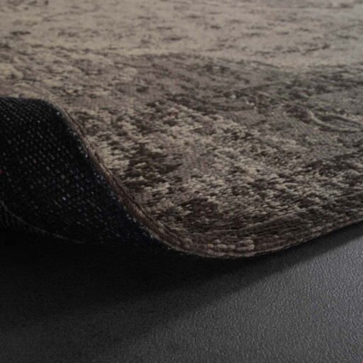 Vintage vloerkleed Village - grijs/taupe - close up vouw, thumbnail