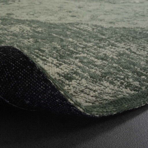 Vintage vloerkleed Village - groen - close up vouw, thumbnail