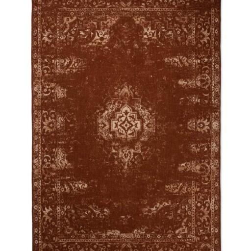 Vintage vloerkleed Nomad - roestbruin - overzicht boven