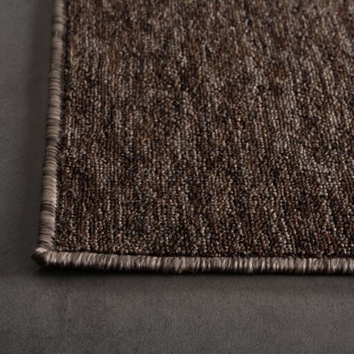 Laagpolig vloerkleed Lush - bruin - close up hoek, thumbnail