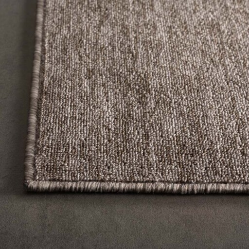 Laagpolig vloerkleed Lush - taupe/lichtgrijs - close up hoek, thumbnail