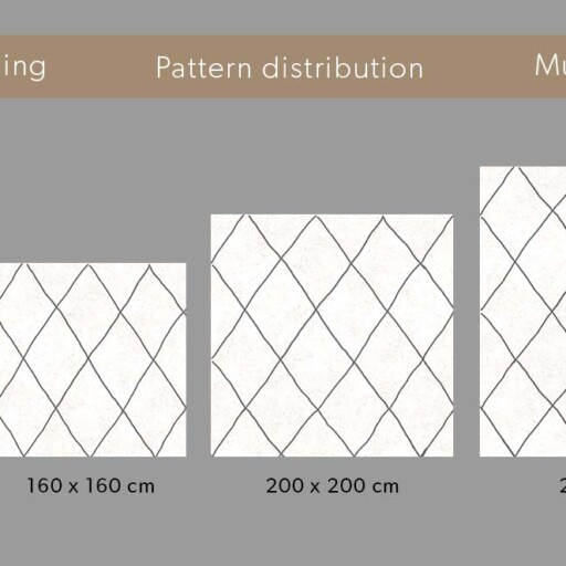 Vierkant hoogpolig vloerkleed geruit Artisan - wit/grijs